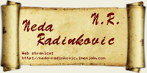 Neda Radinković vizit kartica